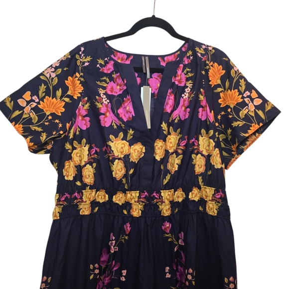 NWT Anthropologie The Somerset Maxi Dress Size 2X Navy Blue Blueberry Pockets - Picture 3 of 12